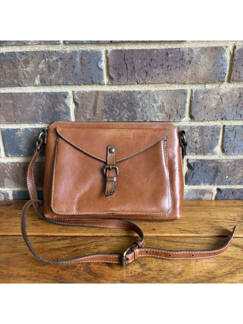 Patricia Nash Avellino Brown Leather Crossbody Bag